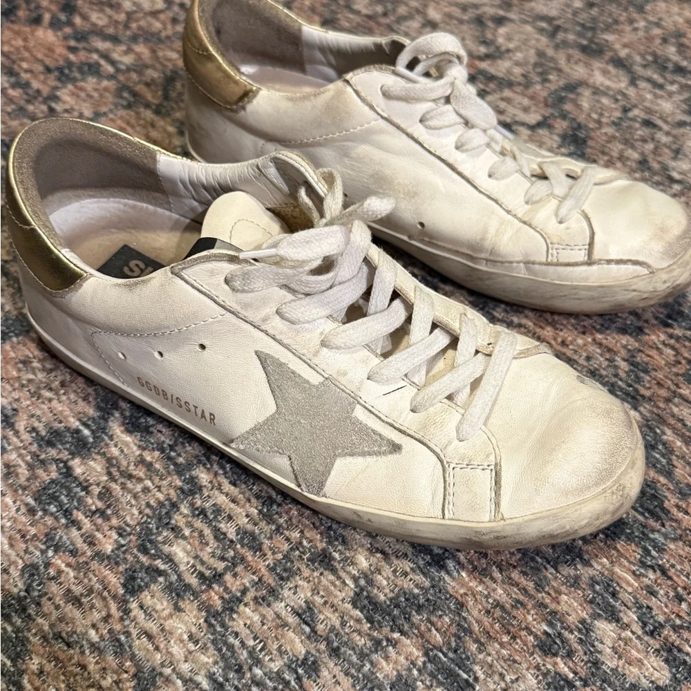 Golden Goose Cream Sneakers with Silver Star - Picture 3 of 4